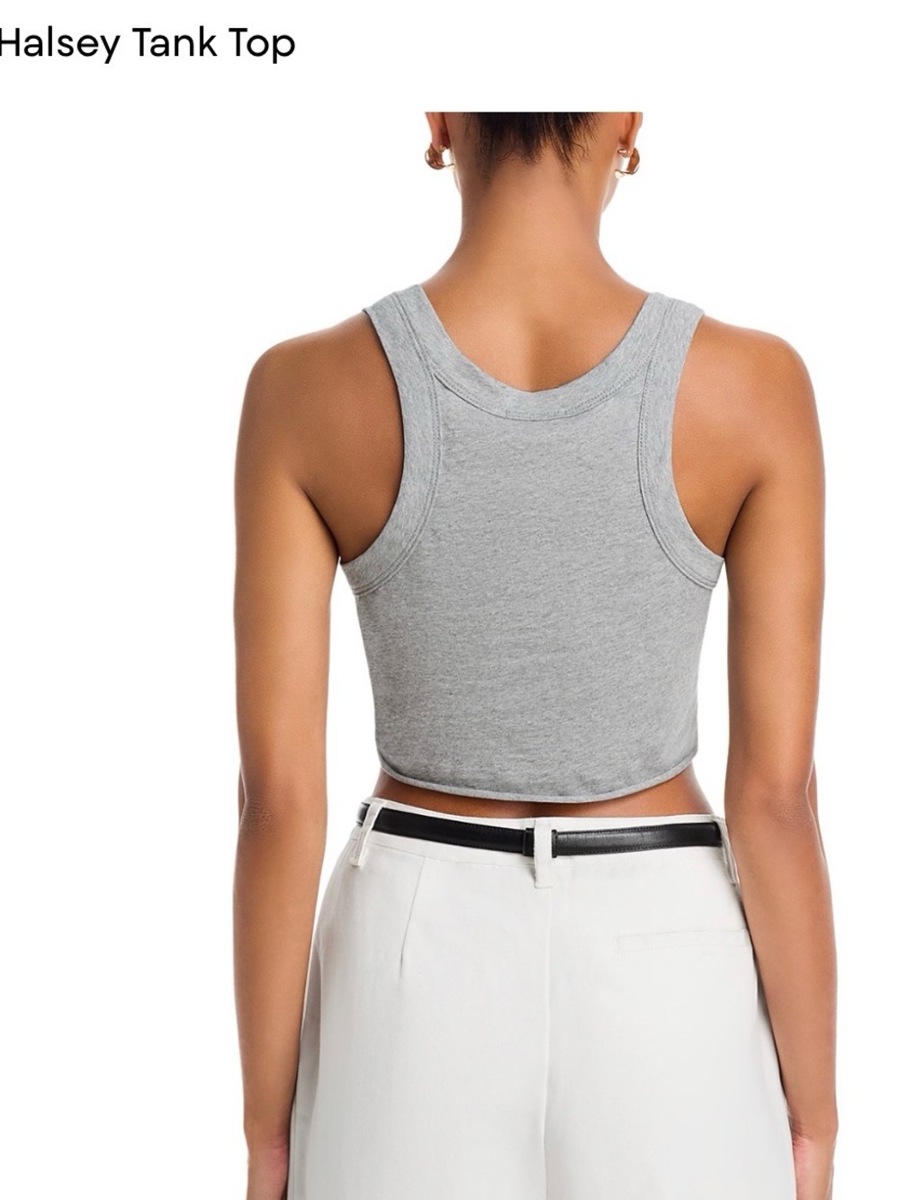 A.L.C. Halsey Crop Tank Top - Light Gray - Picture 2 of 6